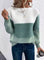 Elegante dreifarbige Patchwork-Pullover 4