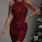 Hannah | Ärmelloses Pailletten Partykleid mit Schulterkettendetail 10
