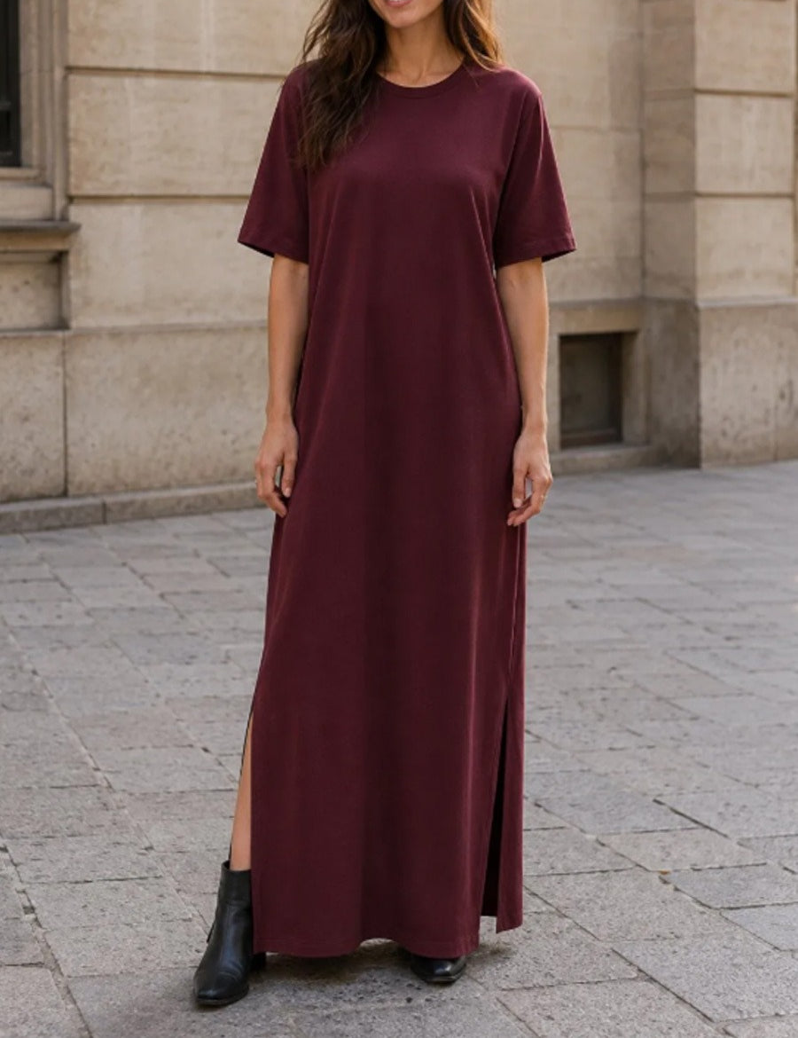 Czarna Sukienka Midi na Wesele - Elegancka i Wygodna Sukienka Wieczorowa z Krótkim Rękawem