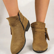 Katharina | Damen Stiefeletten mit Blockabsatz Schleife Spitzer Zehenbereich 0