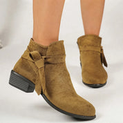 Katharina | Damen Stiefeletten mit Blockabsatz Schleife Spitzer Zehenbereich 2