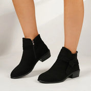 Katharina | Damen Stiefeletten mit Blockabsatz Schleife Spitzer Zehenbereich 7