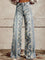 LENA BLAU GEMUSTERT BREIT GESCHNITTETE HOSE 0