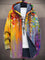 Leonie | Kunstdruck Fleece-gefütterter Oversized Zip-Hoodie Cardigan 0