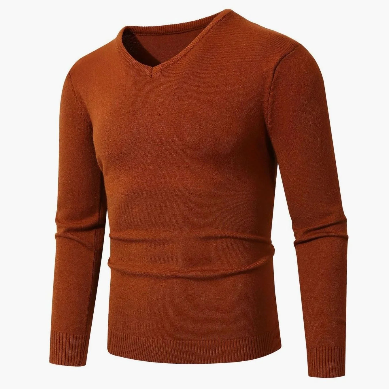 Lukas | Herren Slim-Fit Feinstrick-Pullover V-Ausschnitt gerippte Bündchen 6