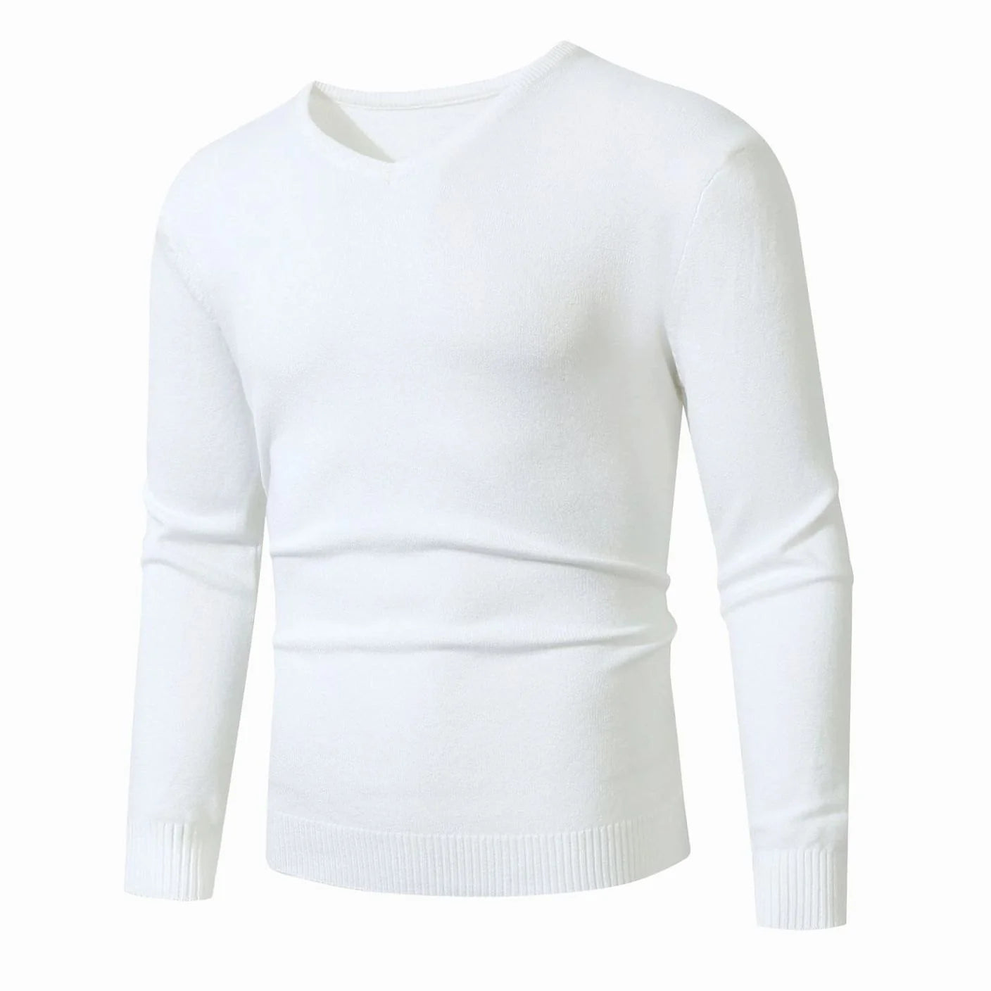 Lukas | Herren Slim-Fit Feinstrick-Pullover V-Ausschnitt gerippte Bündchen 8