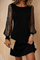Meike | Schwarzes Paillettenkleid mit langen Ärmeln 0