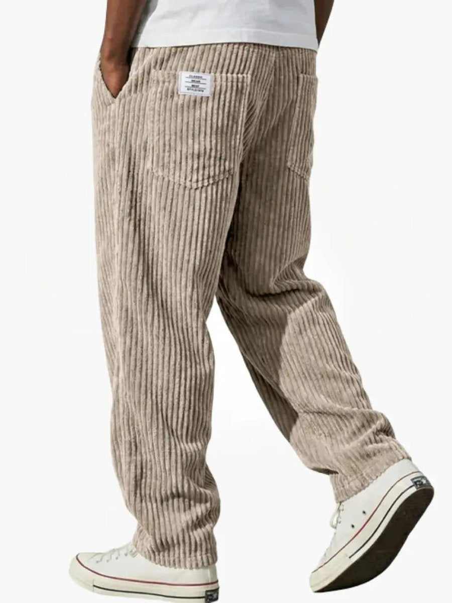 Moritz | Herren Lockere Cord-Hose mit Elastikbund Gerade Passform 3