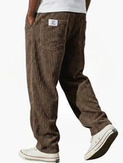 Moritz | Herren Lockere Cord-Hose mit Elastikbund Gerade Passform 9