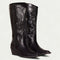 Nora | Damen Kniehohe Westernstiefel mit Spitzer Zehenpartie 0
