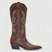 Nora | Damen Kniehohe Westernstiefel mit Spitzer Zehenpartie 2