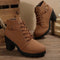 Nora | Damen Schnür-Stiefeletten mit Blockabsatz und Profilsohle 1