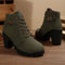 Nora | Damen Schnür-Stiefeletten mit Blockabsatz und Profilsohle 2