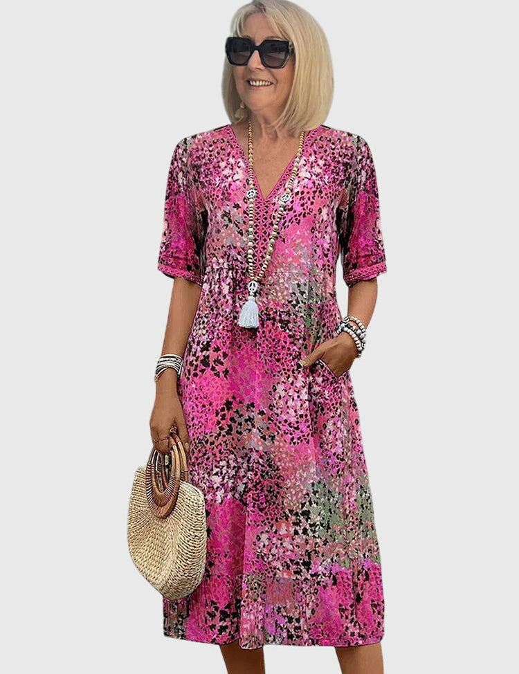 Sukienka Damska Midi W Kwiaty - Elegancka Sukienka Na Wesele I Letnie Dni 3