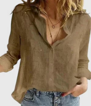 Wiebke | Hemdbluse mit offenem Kragen und langen Ärmeln 3